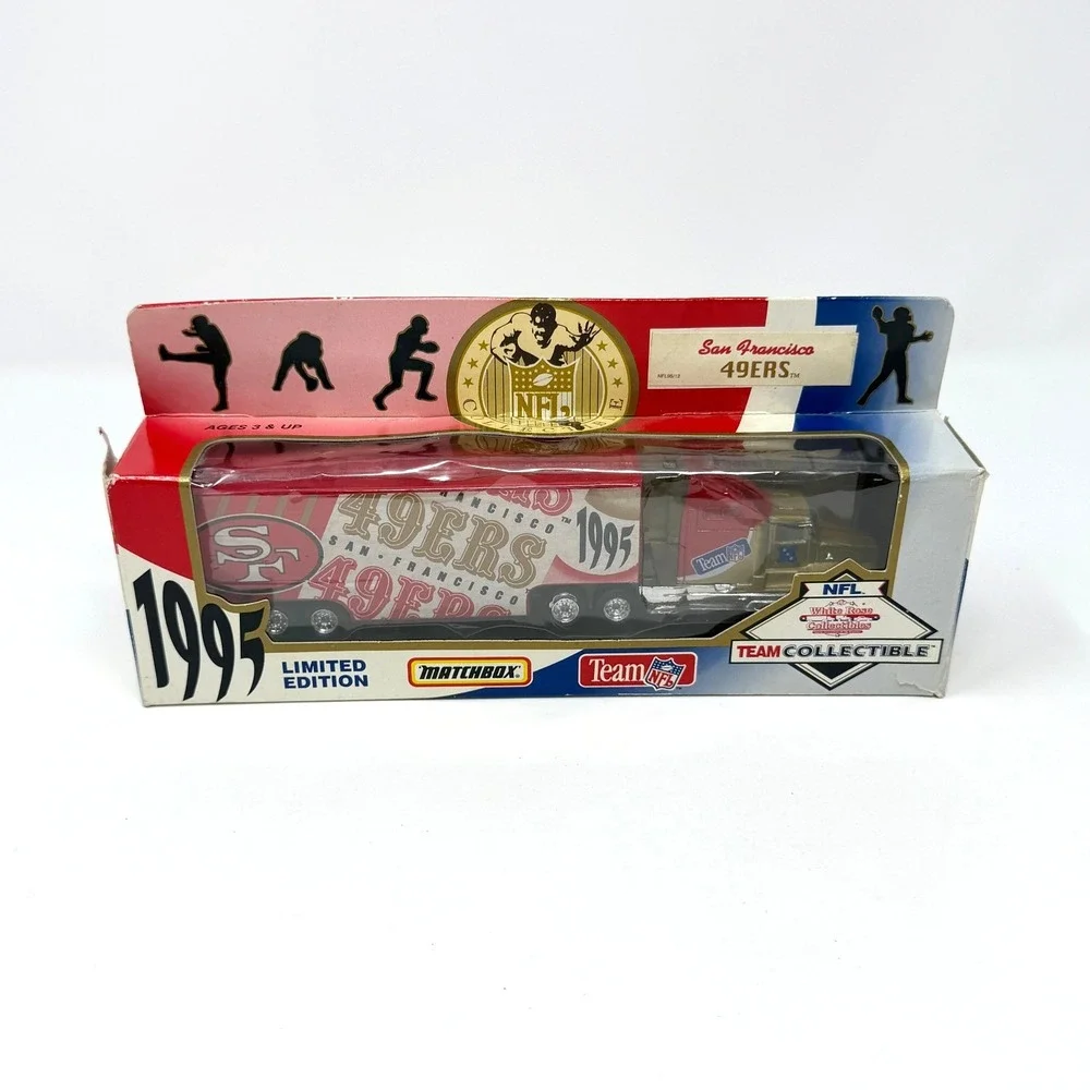 1995 Matchbox San Francisco 49ers NFL White Rose Tractor Trailer NIB